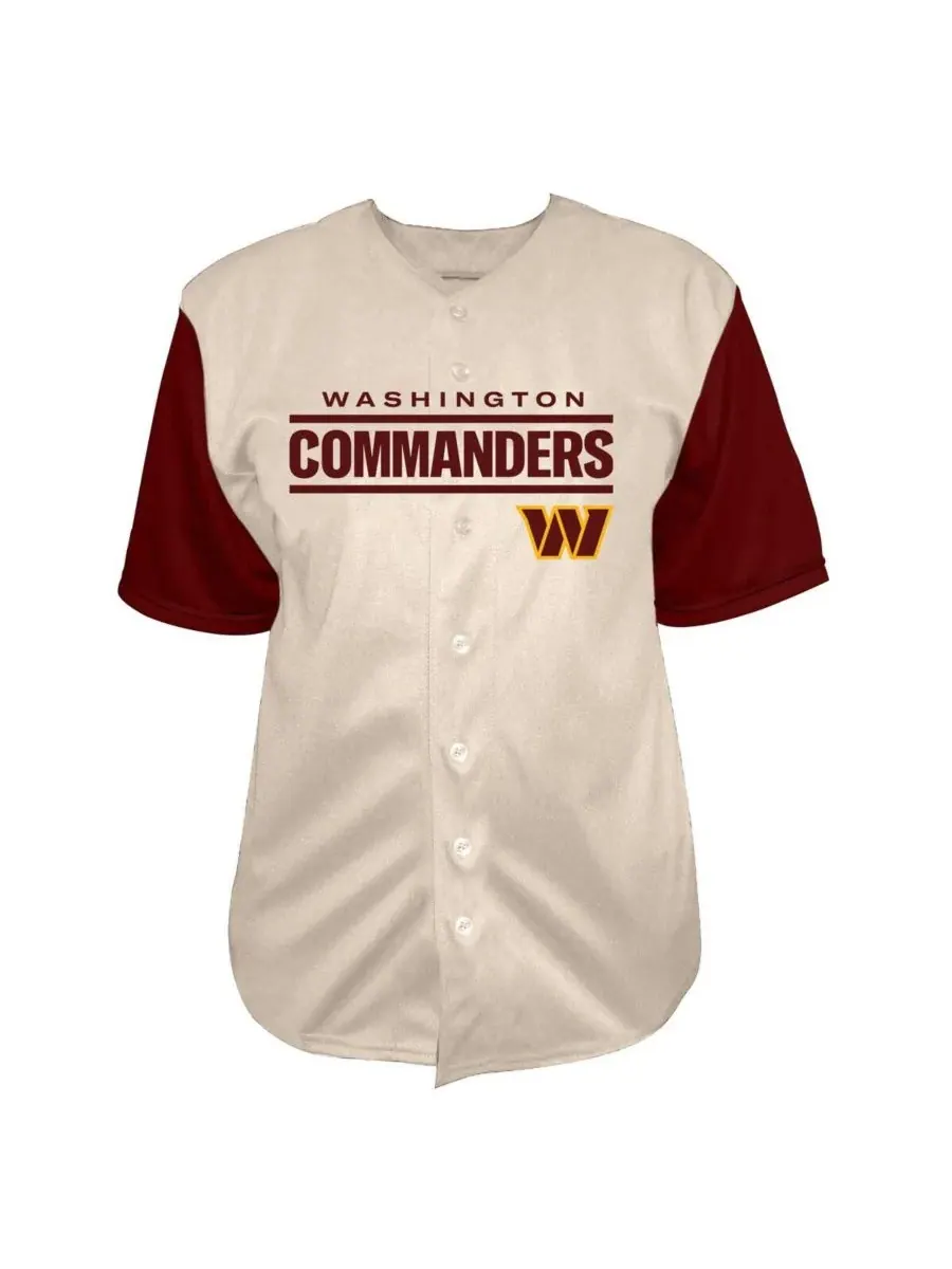 Fanatics Мужская бейсбольная рубашка на пуговицах Jayden Daniels Cream Washington Commanders — изображение 3 из 3, бежевый