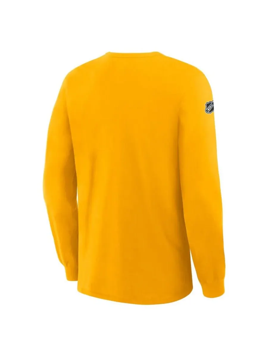 Мужская золотая футболка с длинным рукавом Boston Bruins Authentic Pro Property Of Practice Fanatics — изображение 3 из 3