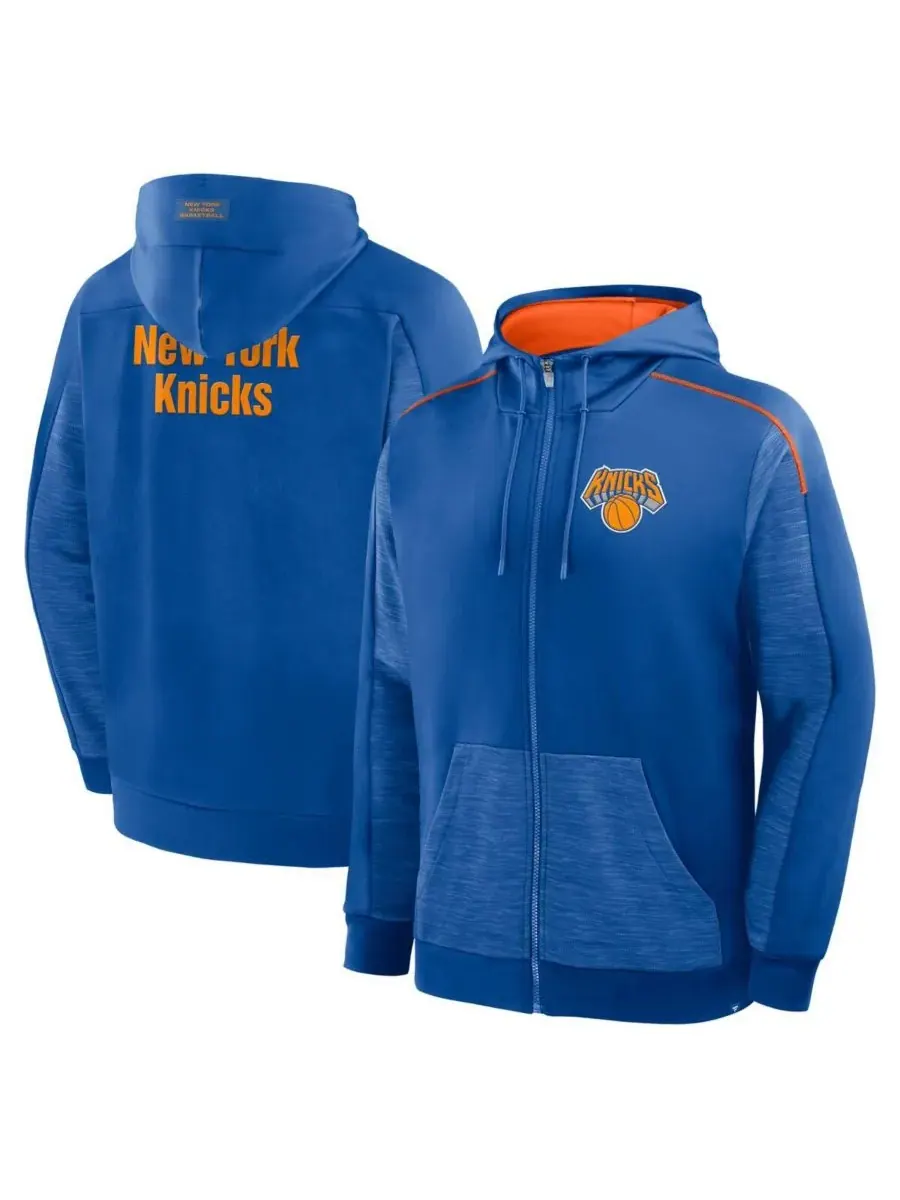 Fanatics Мужская синяя толстовка на молнии New York Knicks Back Door Cut Play Defender — изображение 1 из 2, синий