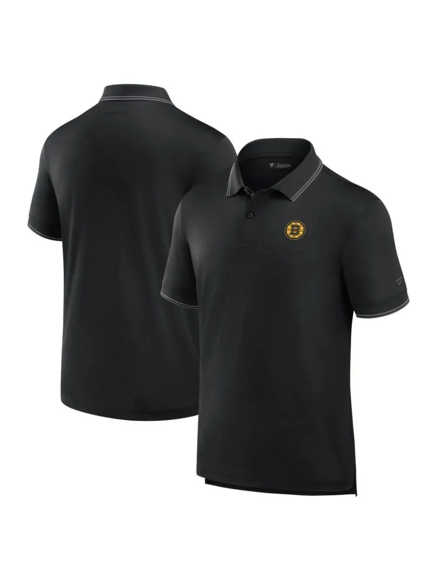 Fanatics Мужская черная поло-рубашка Boston Bruins Front Office из пике — изображение 1 из 3, черный