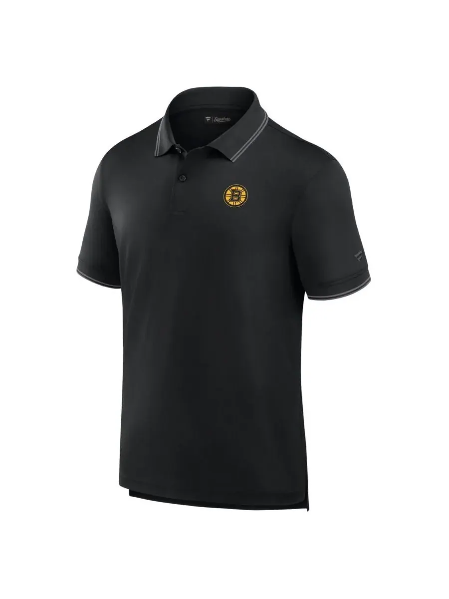 Fanatics Мужская черная поло-рубашка Boston Bruins Front Office из пике — изображение 2 из 3, черный