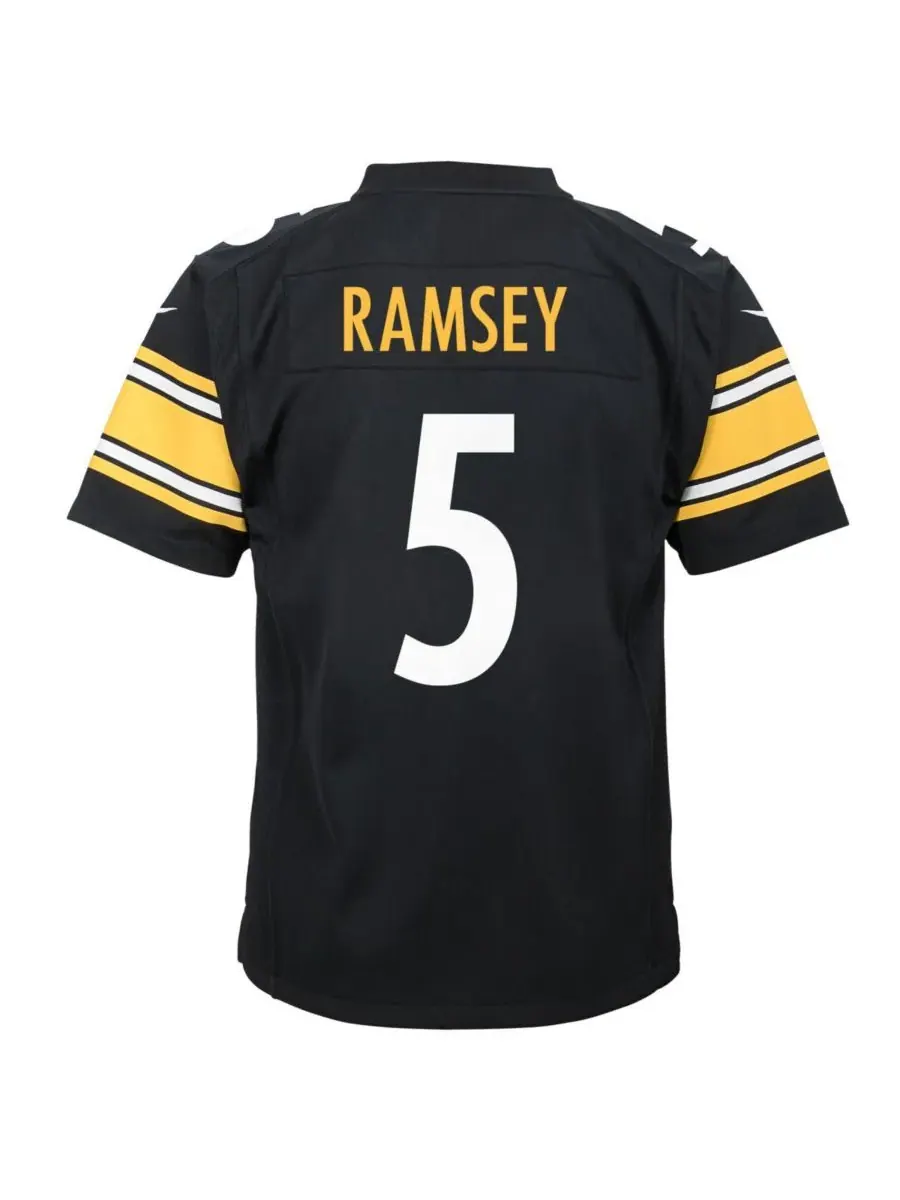 Nike Большая футболка для мальчиков и девочек Jalen Ramsey Black Pittsburgh Steelers Team Game — изображение 2 из 3, черный