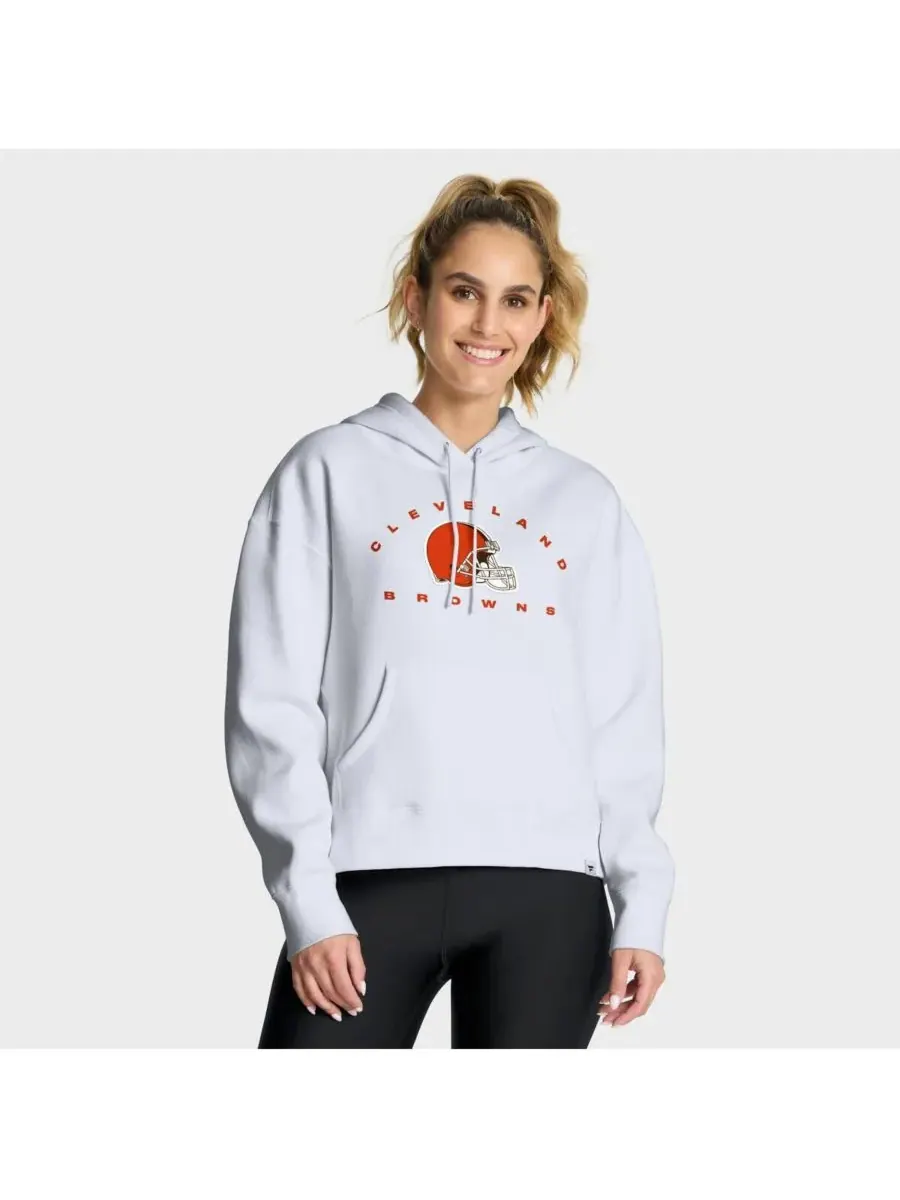 Fanatics Женская белая толстовка с капюшоном Cleveland Browns Eligible Receiver Legacy — изображение 1 из 3, белый