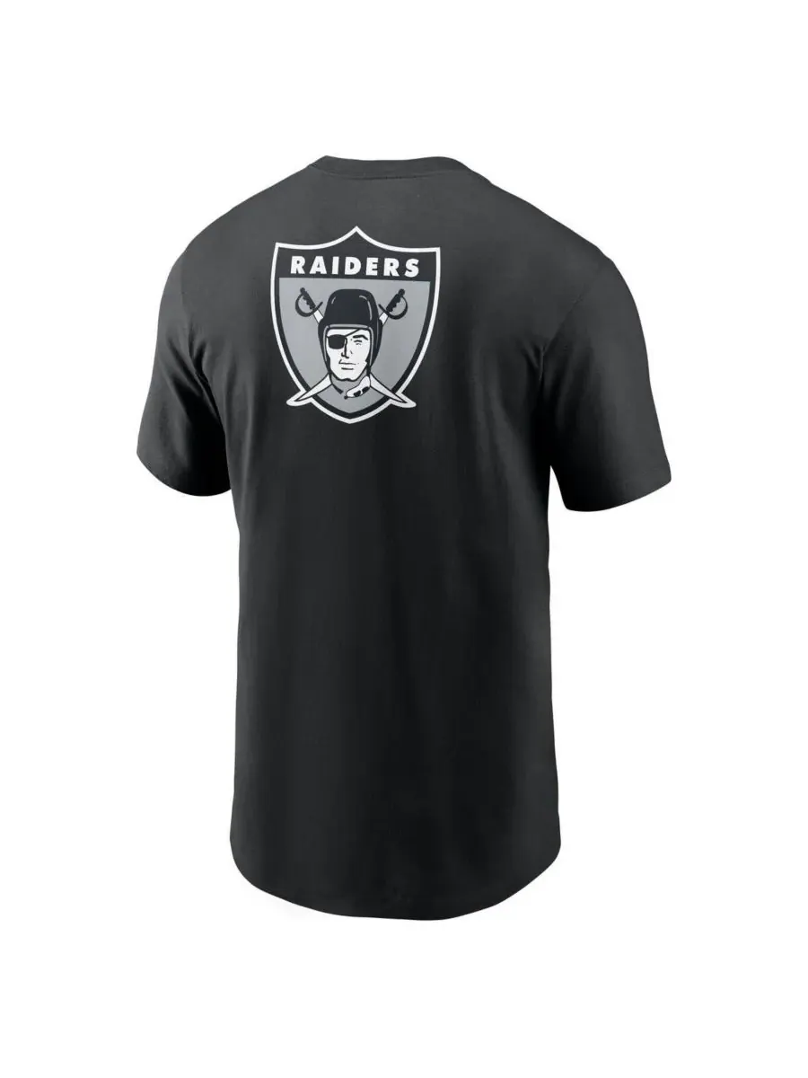 Nike Мужская черная футболка Las Vegas Raiders Rewind с изображением спереди и сзади — изображение 2 из 3, черный
