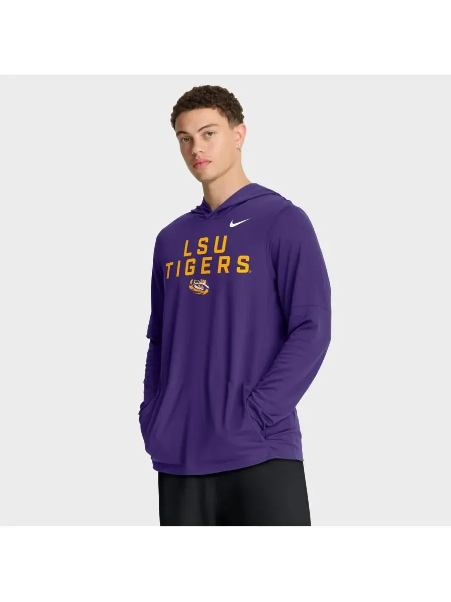 Nike Мужская фиолетовая толстовка с длинными рукавами LSU Tigers 2025 Sideline Performance — изображение 1 из 5, фиолетовый