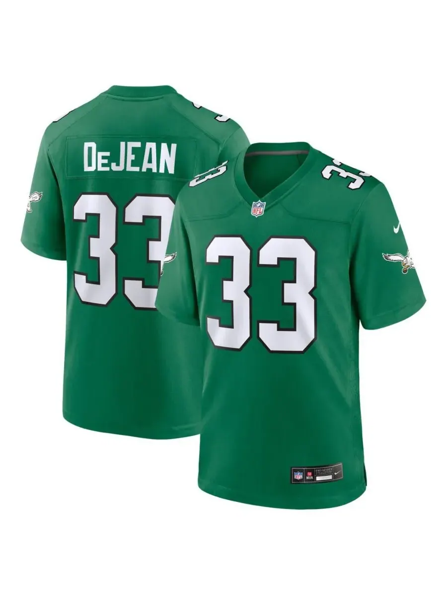 Nike Мужская альтернативная игровая футболка Cooper DeJean Kelly Green Philadelphia Eagles — изображение 1 из 3, зеленый