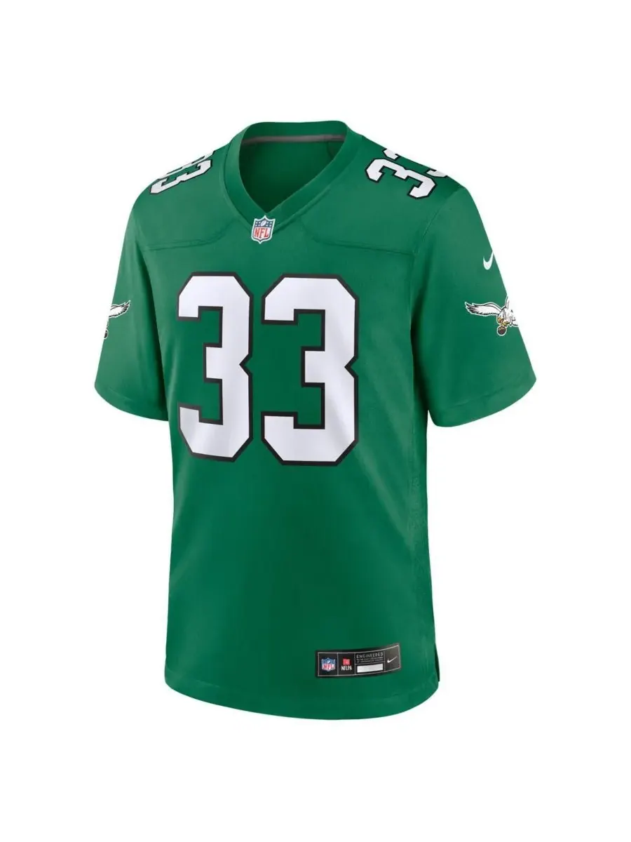 Nike Мужская альтернативная игровая футболка Cooper DeJean Kelly Green Philadelphia Eagles — изображение 2 из 3, зеленый