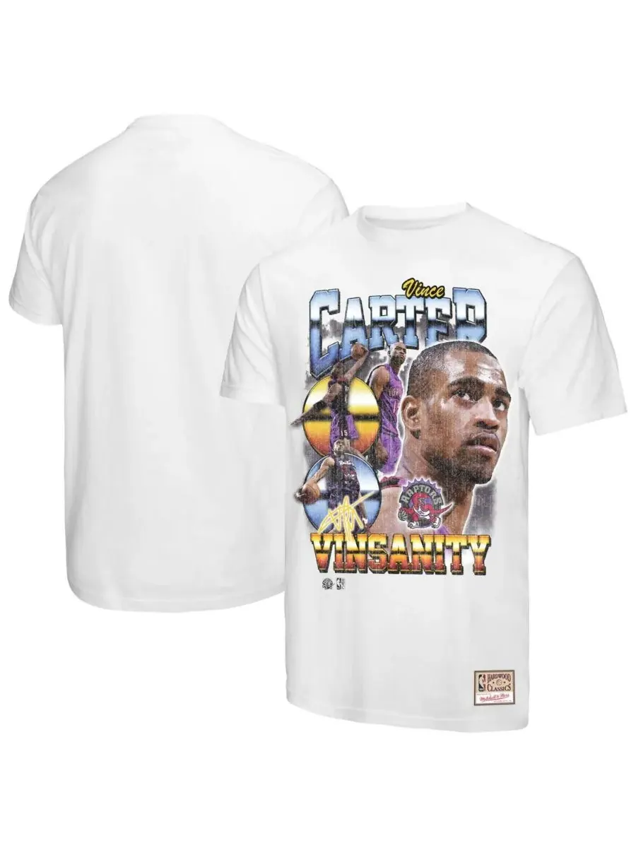 Mitchell & Ness Мужская белая футболка Винса Картера с изображением игрока команды Toronto Raptors — изображение 1 из 3