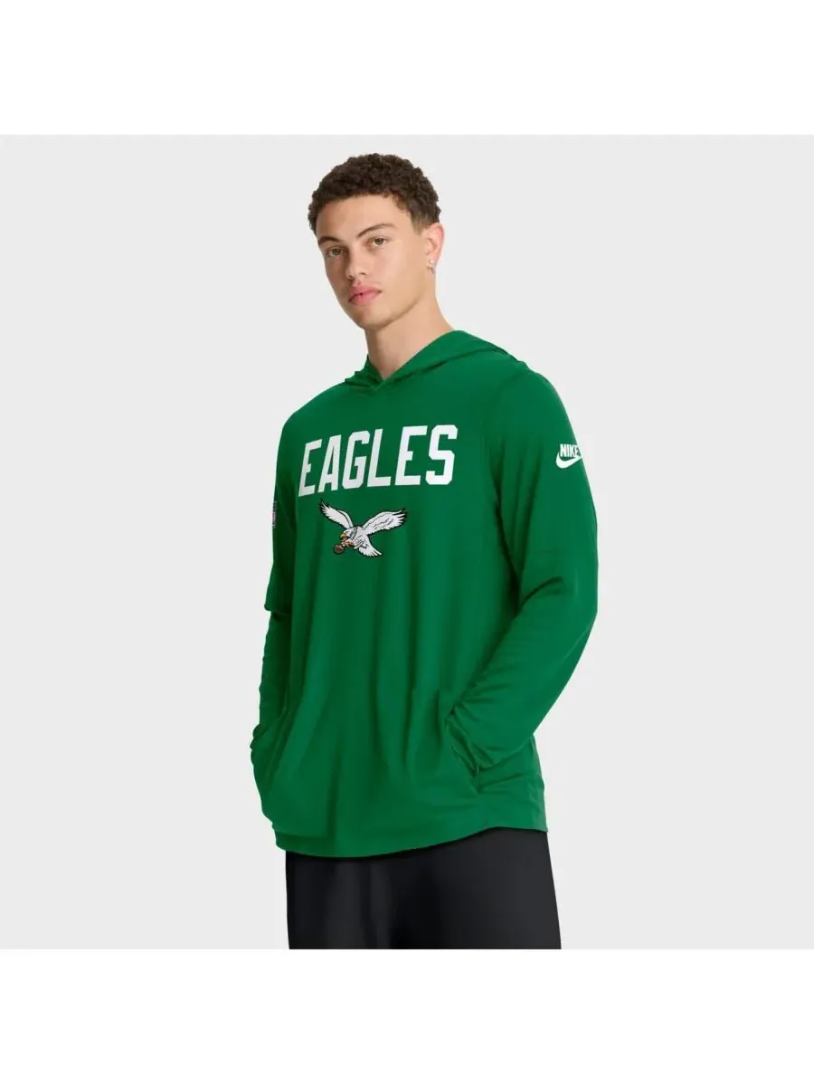 Nike Мужская зеленая толстовка с длинными рукавами Philadelphia Eagles Alt Pack Pass Accuracy — изображение 1 из 3, зеленый