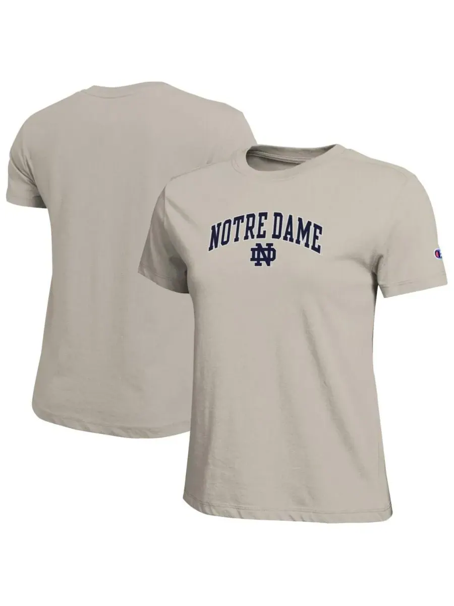 Женская золотая футболка Notre Dame Fighting Irish с изогнутым логотипом Champion — изображение 1 из 3, золото