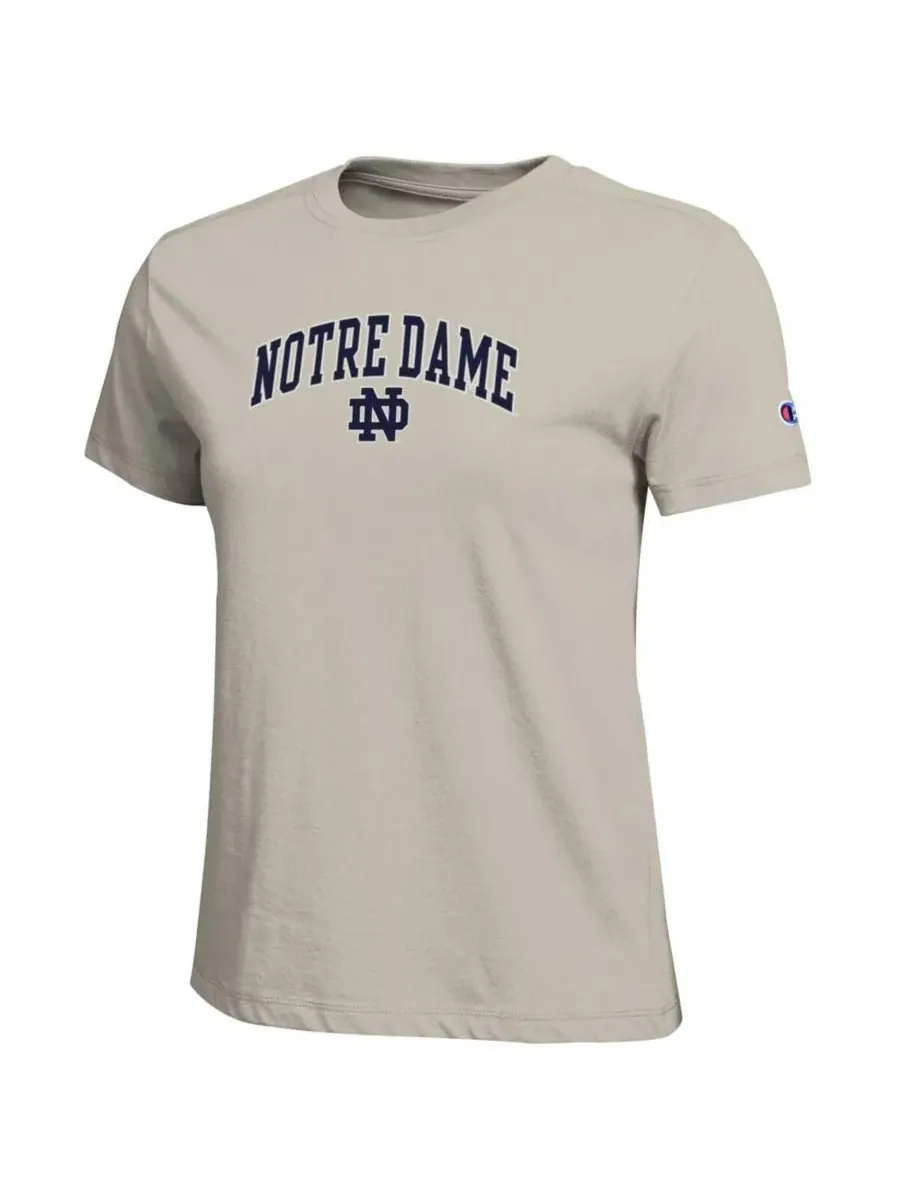 Женская золотая футболка Notre Dame Fighting Irish с изогнутым логотипом Champion — изображение 2 из 3, золото