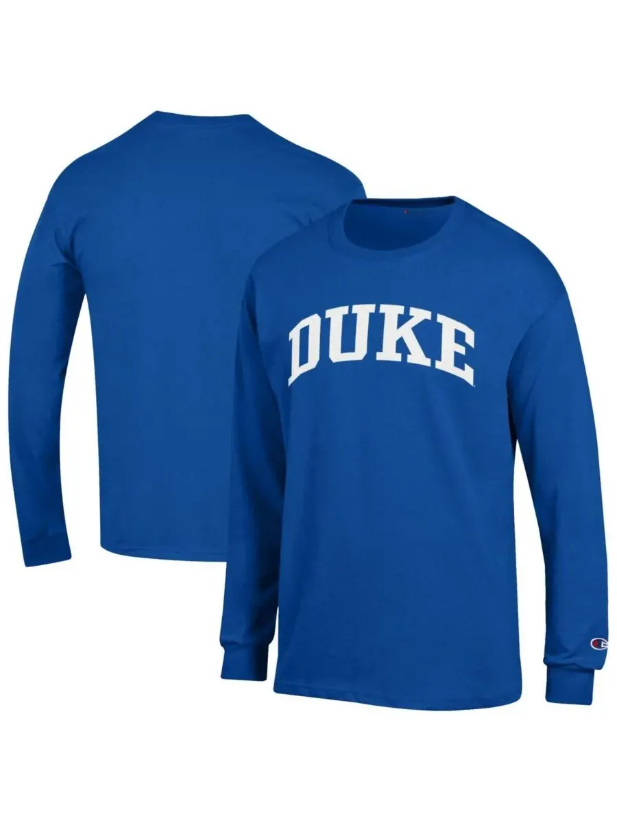 Champion Мужская футболка с длинным рукавом Royal Duke Blue Devils Basic Arch — изображение 1 из 3, королевский