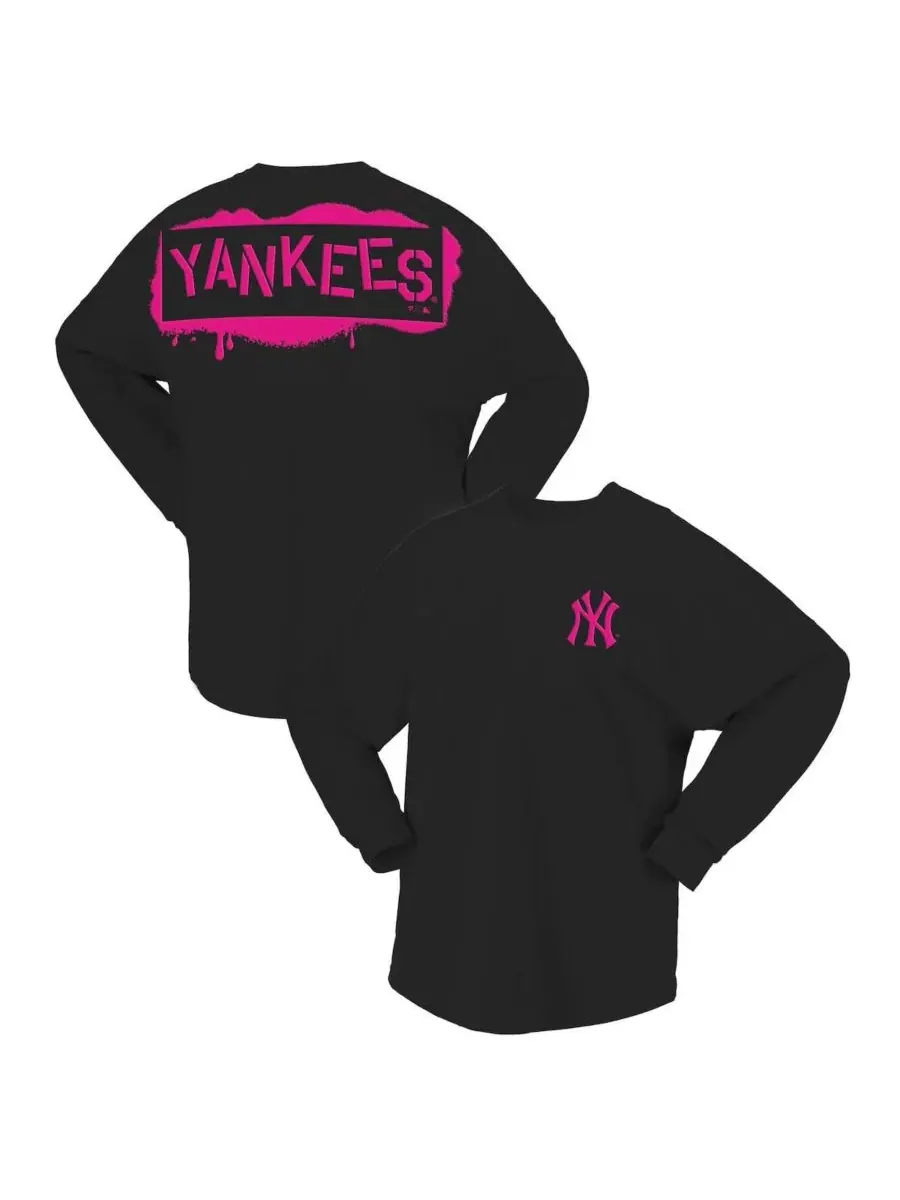 Fanatics Женская черная неоновая футболка с длинными рукавами New York Yankees — изображение 1 из 3, черный