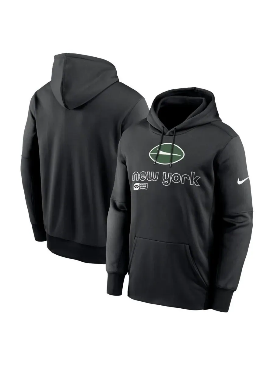 Nike Мужская черная толстовка с капюшоном New York Jets Performance — изображение 1 из 3, черный
