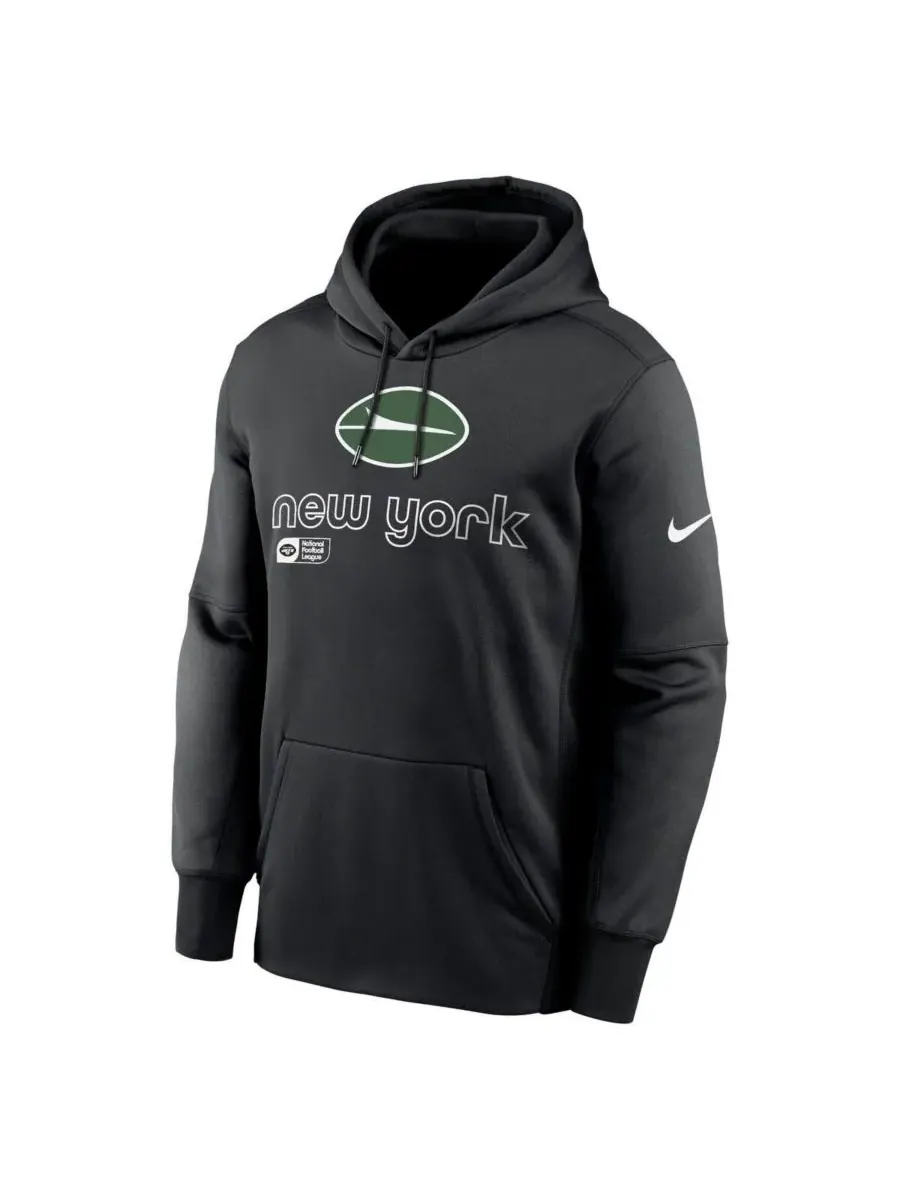 Nike Мужская черная толстовка с капюшоном New York Jets Performance — изображение 3 из 3, черный