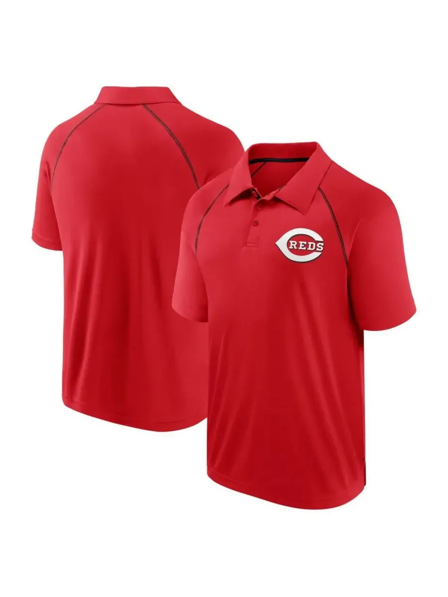 Fanatics Мужская красная рубашка-поло Cincinnati Reds Strong Alone с рукавами реглан — изображение 1 из 3, красный