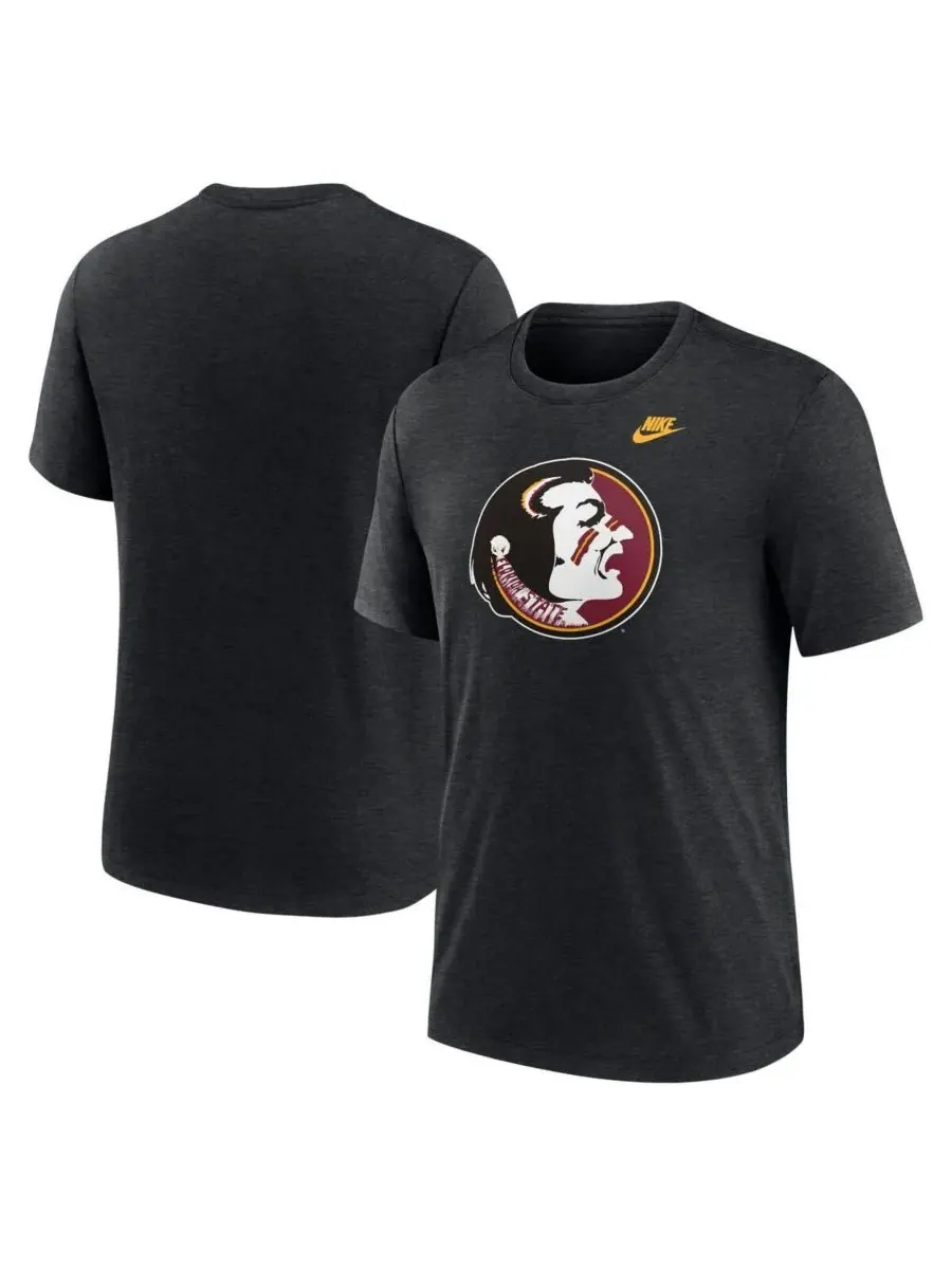 Nike Мужская футболка Florida State Seminoles Blitz Evergreen Legacy Primary Tri-Blend — изображение 1 из 5, черный