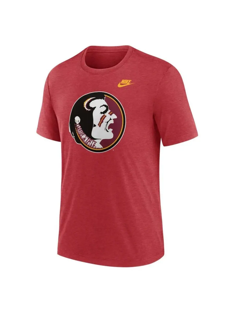 Nike Мужская футболка Florida State Seminoles Blitz Evergreen Legacy Primary Tri-Blend — изображение 3 из 3, гранат