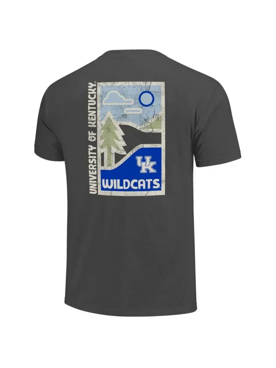 Image One Мужская футболка Graphite Kentucky Wildcats Comfort Colors Minimal Vista Distressed — изображение 3 из 3, серый