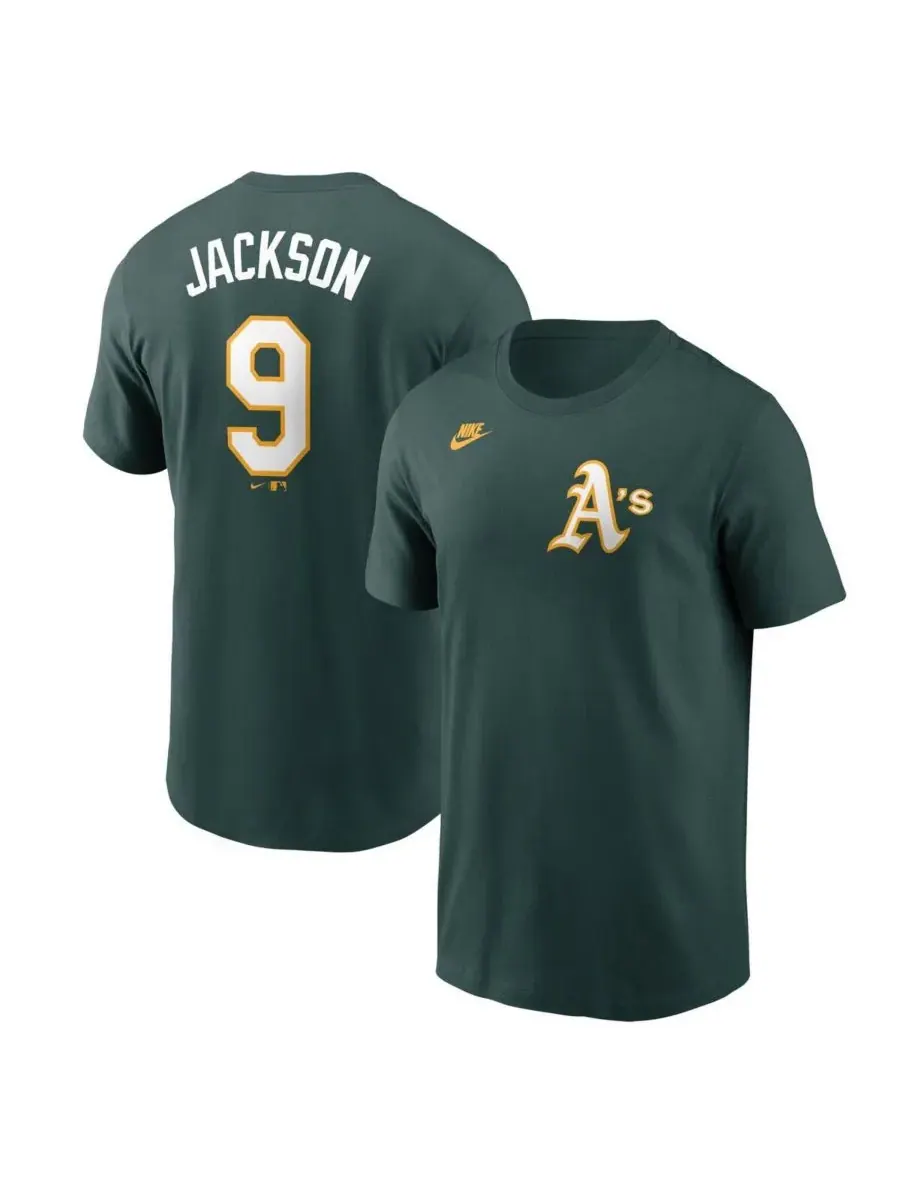 Nike Мужская футболка Reggie Jackson Green Athletics Fuse с именем и номером — изображение 1 из 3, зеленый