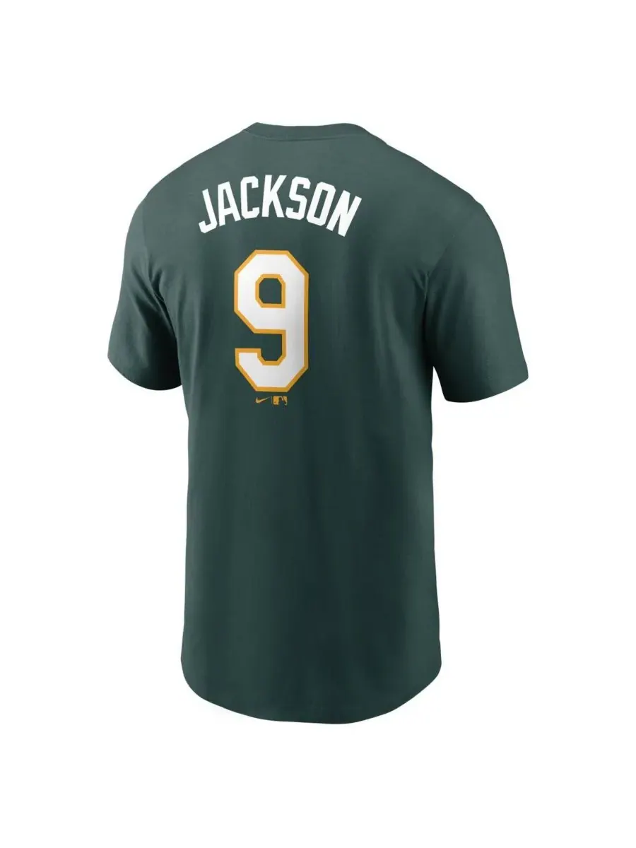 Nike Мужская футболка Reggie Jackson Green Athletics Fuse с именем и номером — изображение 2 из 3, зеленый