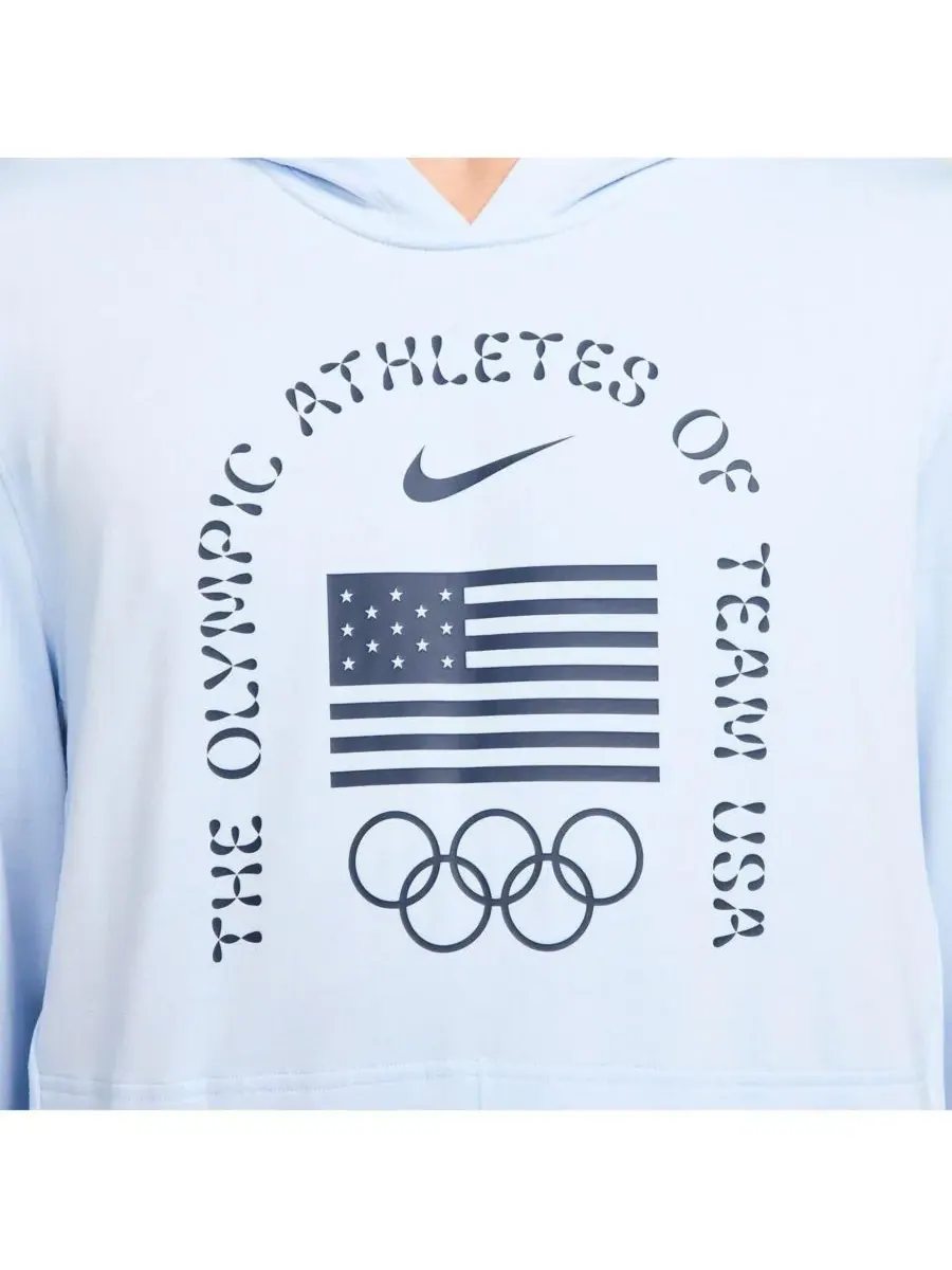 Nike Мужская светло-голубая толстовка с длинными рукавами Team USA Restore Yoga — изображение 3 из 4, светлый синий