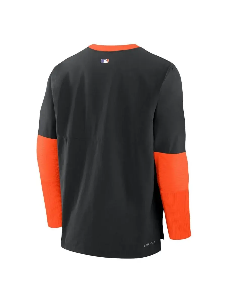 Nike Мужская футболка с длинным рукавом из легкой ткани Tri-Blend Performance черного/оранжевого — изображение 3 из 3