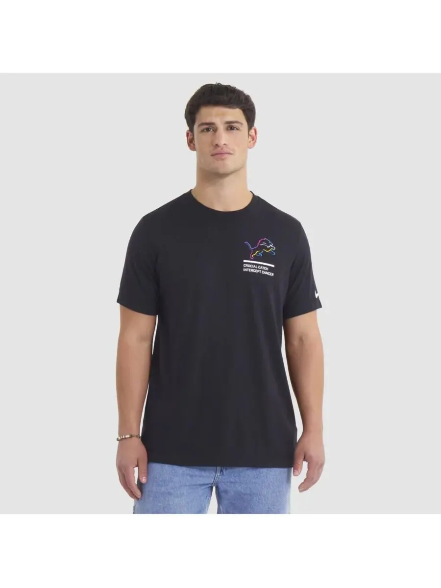 Nike Мужская черная футболка Detroit Lions 2025 NFL Crucial Catch Tri-Blend Dri-FIT — изображение 1 из 5, черный
