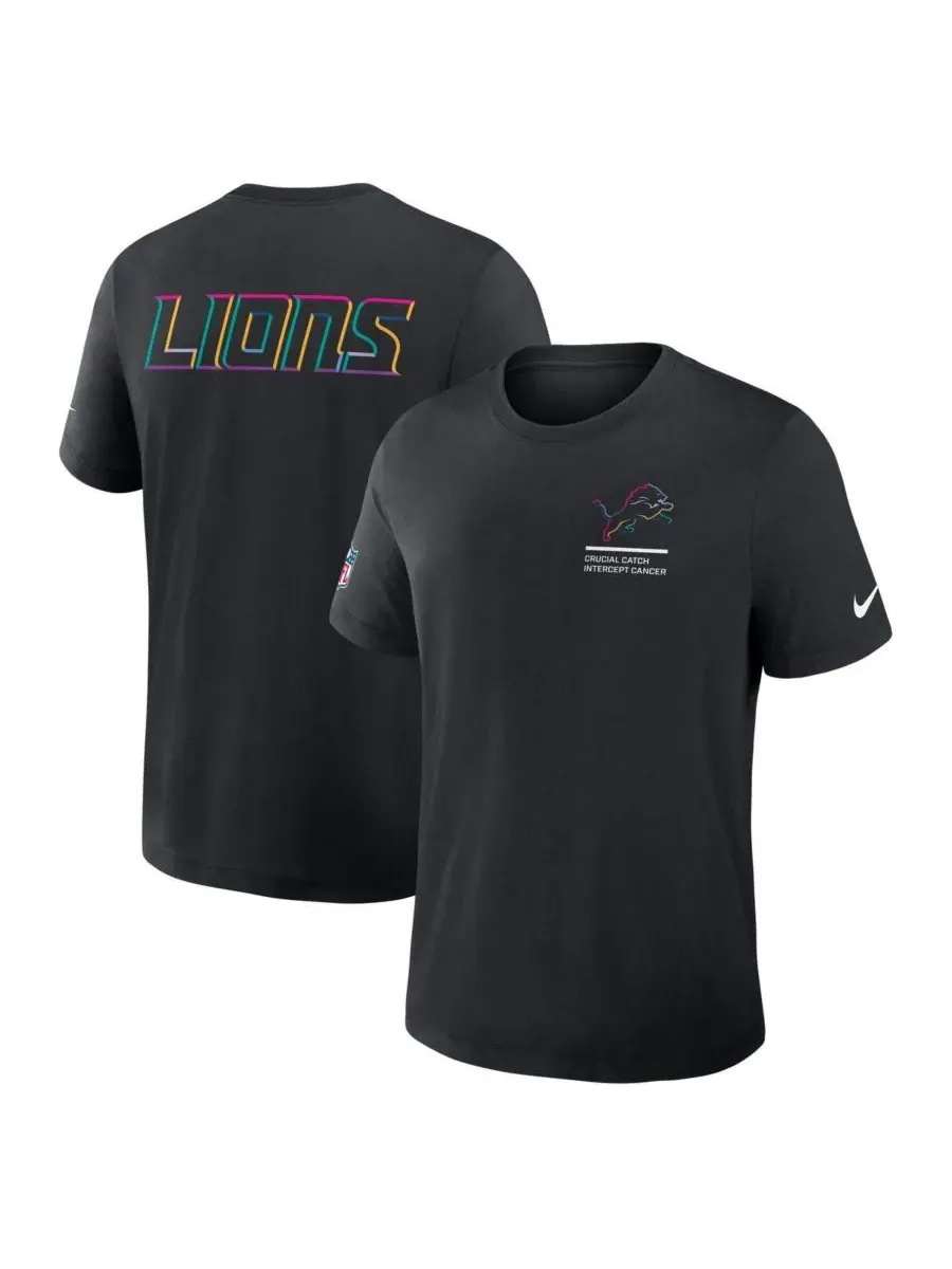 Nike Мужская черная футболка Detroit Lions 2025 NFL Crucial Catch Tri-Blend Dri-FIT — изображение 4 из 5, черный