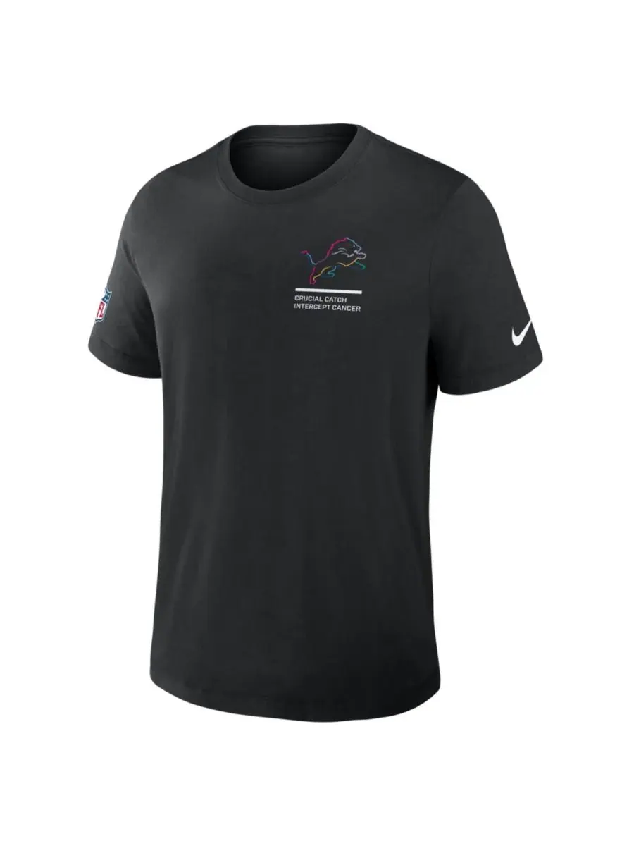 Nike Мужская черная футболка Detroit Lions 2025 NFL Crucial Catch Tri-Blend Dri-FIT — изображение 5 из 5, черный