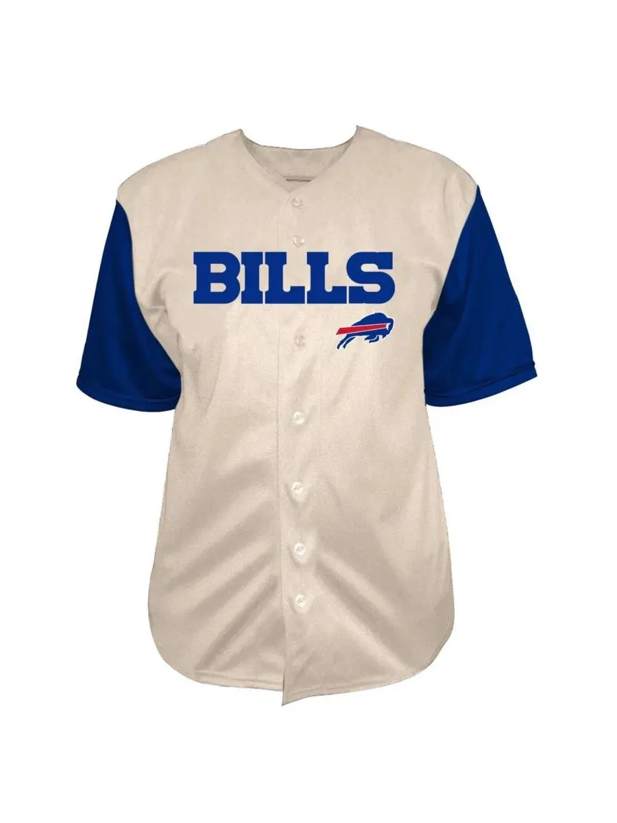 Мужская бейсбольная рубашка на пуговицах Josh Allen Cream Buffalo Bills большого размера Fanatics — изображение 2 из 3
