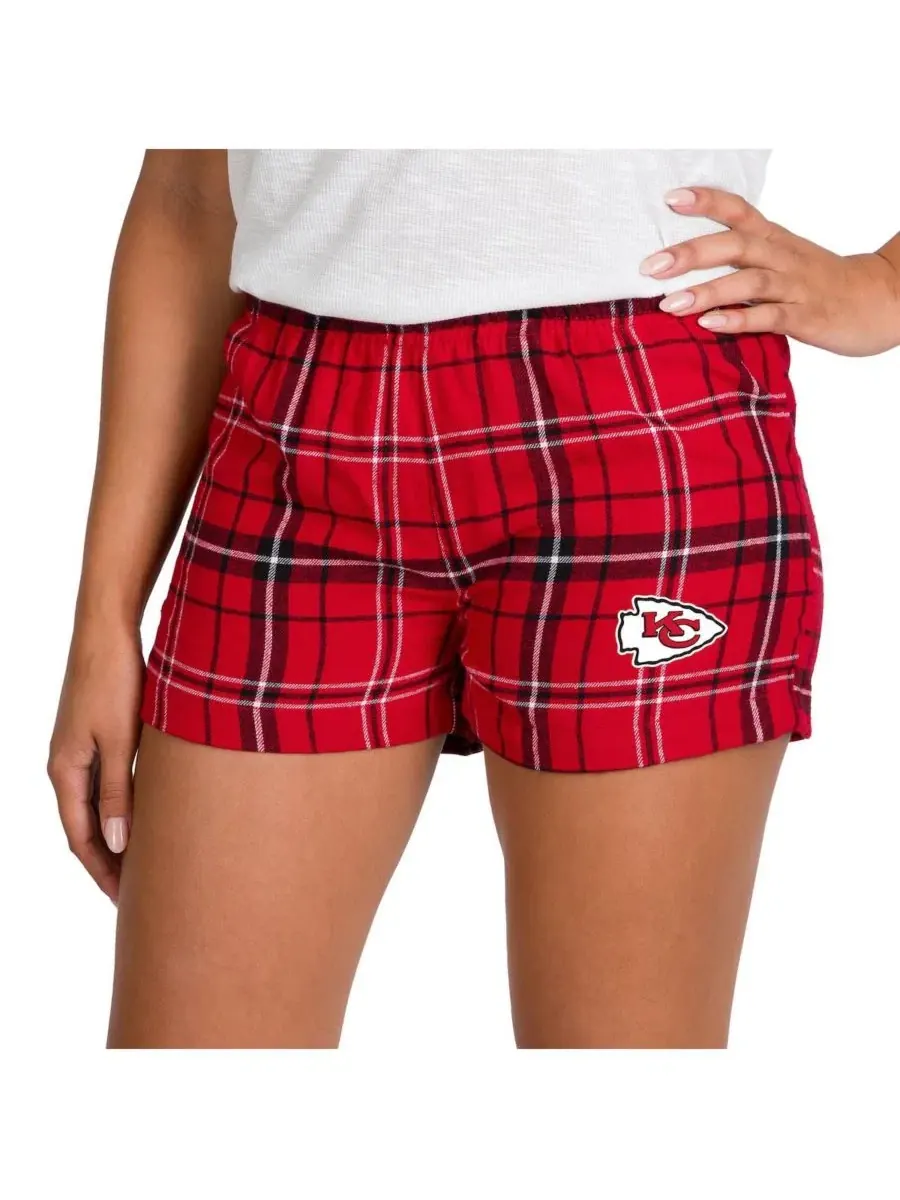 Женские красно-черные фланелевые шорты Kansas City Chiefs Ultimate Concepts Sport — изображение 1 из 1, красный черный