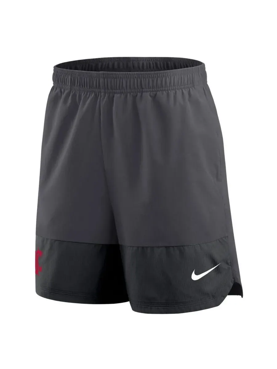 Nike Мужские спортивные шорты цвета антрацит для команды Washington State Cougars 2025 года — изображение 2 из 3, серый