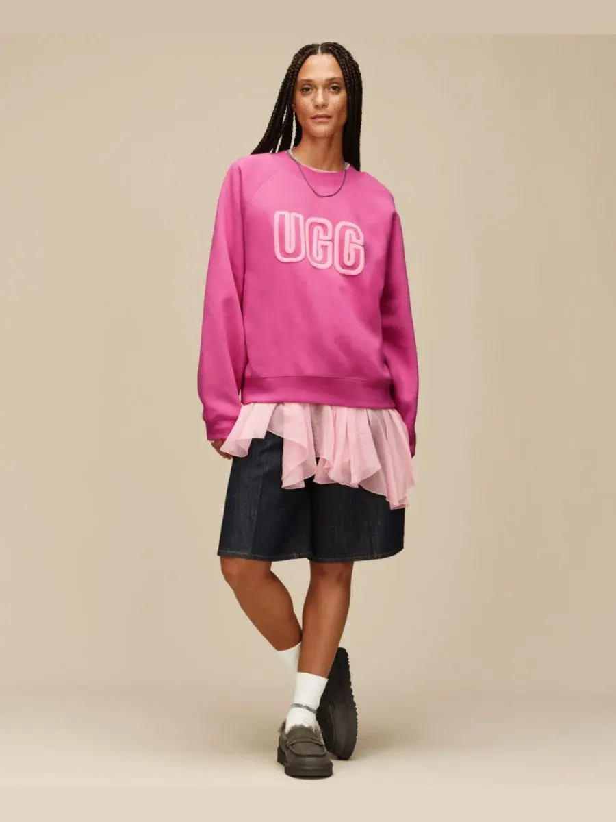 Женские носки UGG из ребристой вязки с вышитыми сердечками UGG, W Rib Knit Slouchy Quart — изображение 3 из 5