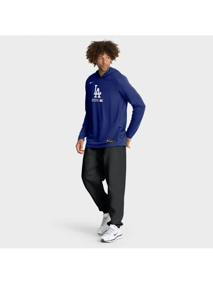 Мужская толстовка с длинными рукавами Royal Los Angeles Dodgers Authentic Collection Dri-FIT Nike — изображение 3 из 4