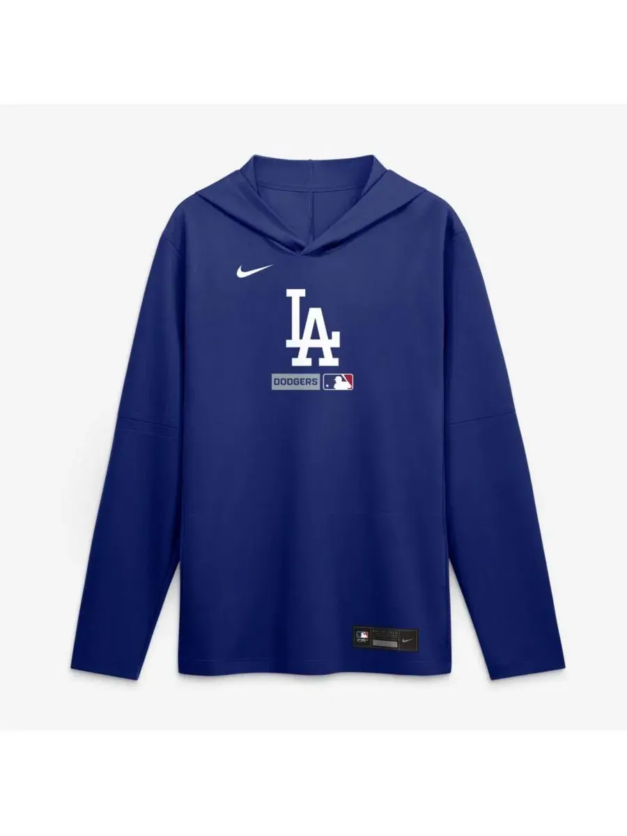 Мужская толстовка с длинными рукавами Royal Los Angeles Dodgers Authentic Collection Dri-FIT Nike — изображение 4 из 4