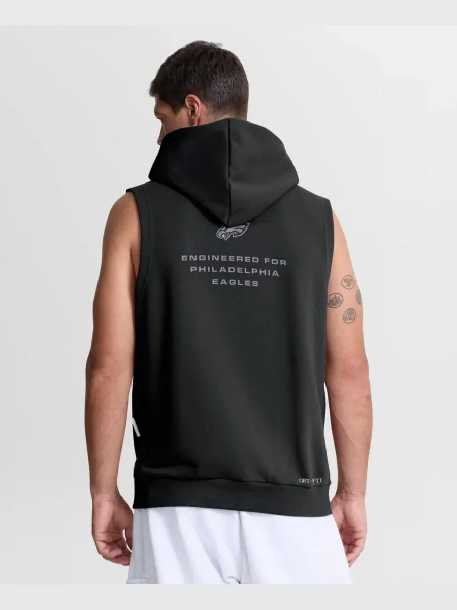 Безрукавный худи с капюшоном Philadelphia Eagles Sideline Standard Issue Dri-FIT Nike — изображение 2 из 5, черный