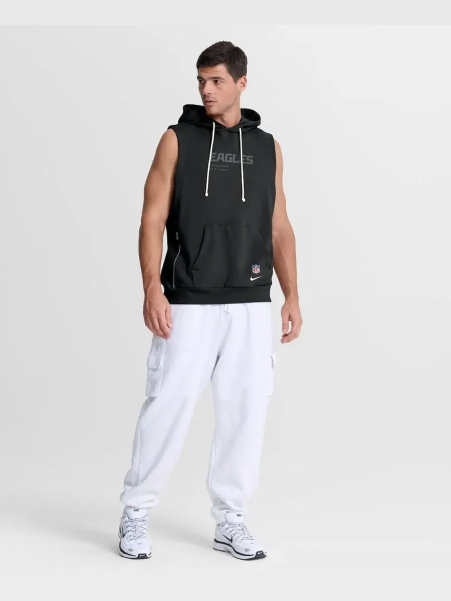 Безрукавный худи с капюшоном Philadelphia Eagles Sideline Standard Issue Dri-FIT Nike — изображение 3 из 5, черный