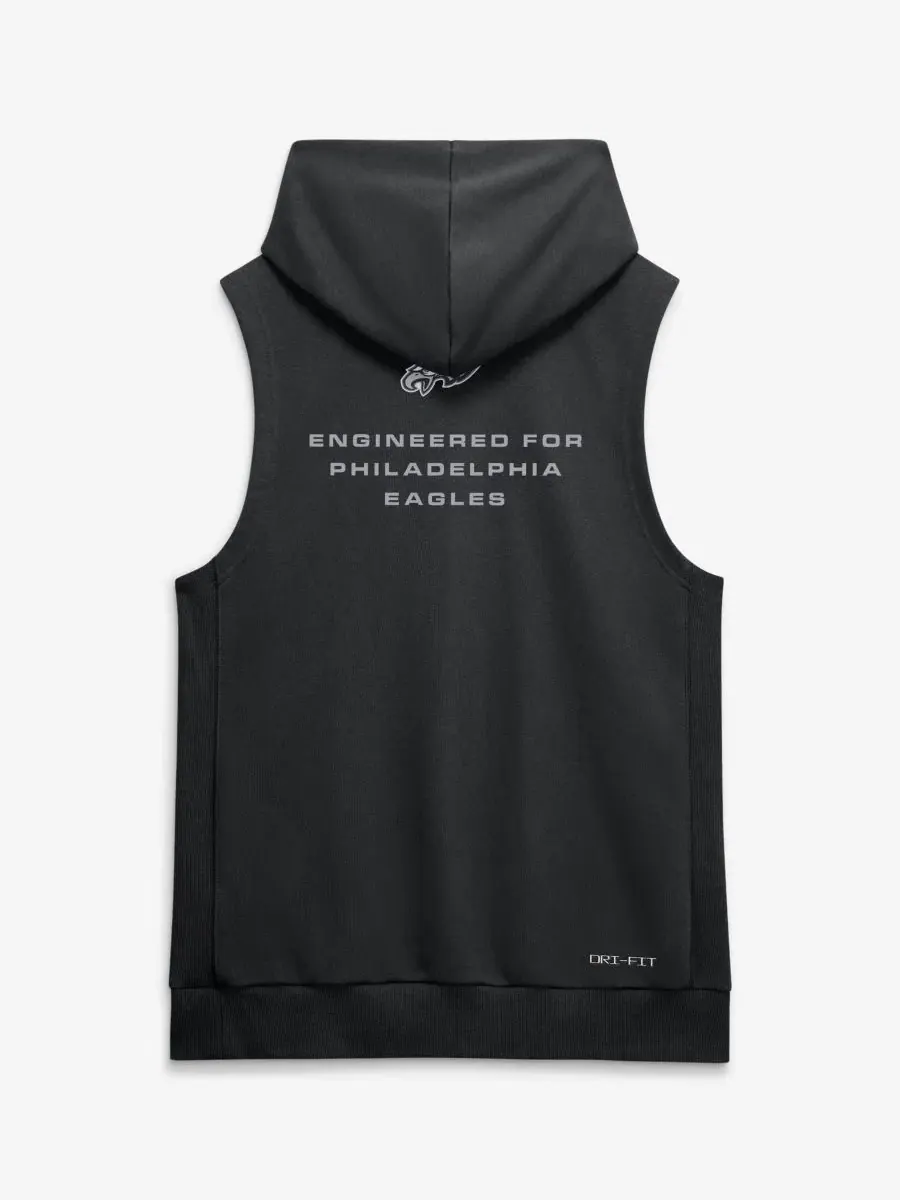 Безрукавный худи с капюшоном Philadelphia Eagles Sideline Standard Issue Dri-FIT Nike — изображение 5 из 5, черный