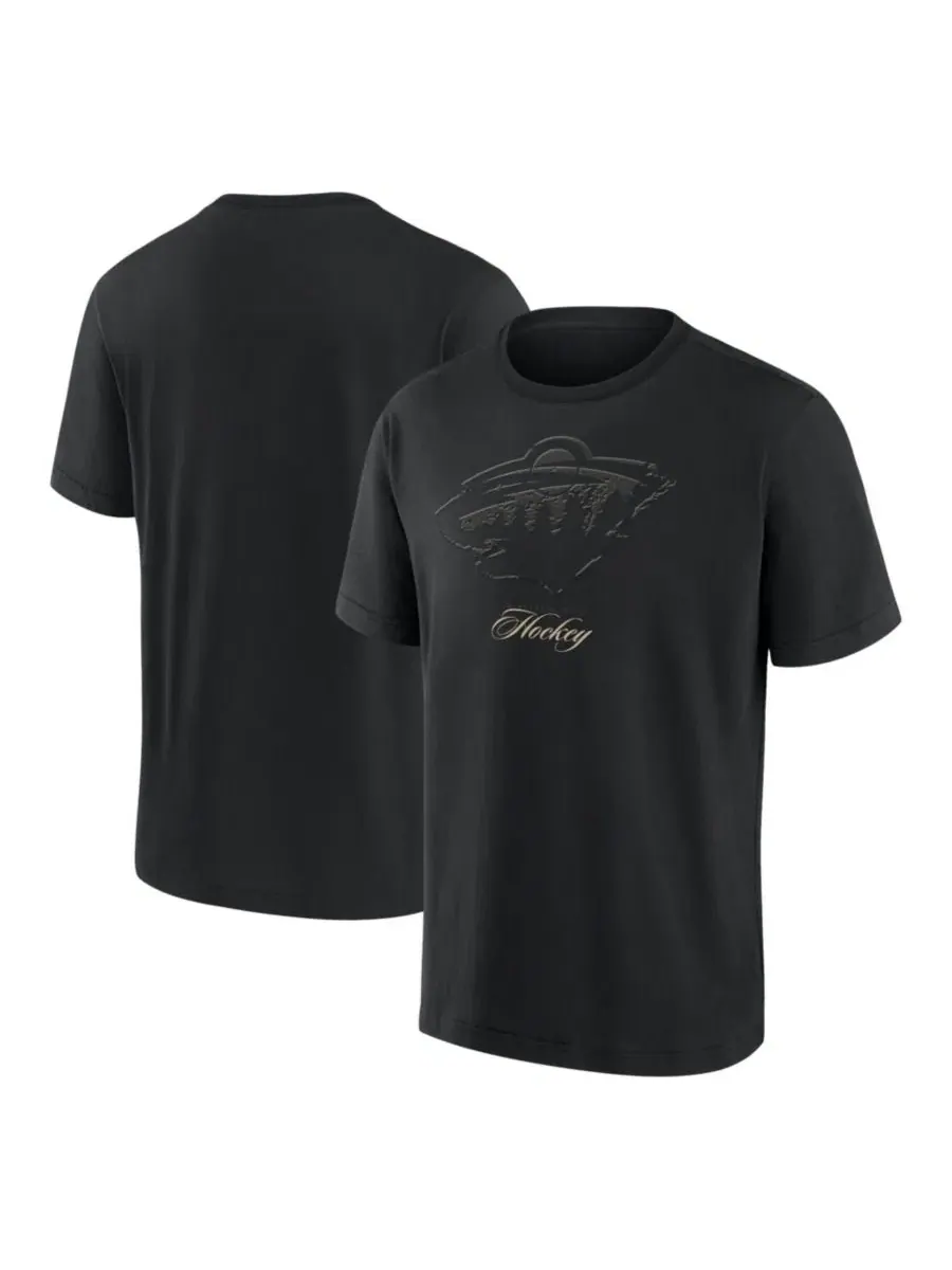 Футболка с принтом Minnesota Wild Blackout Heavyweight Fanatics — изображение 1 из 3, черный