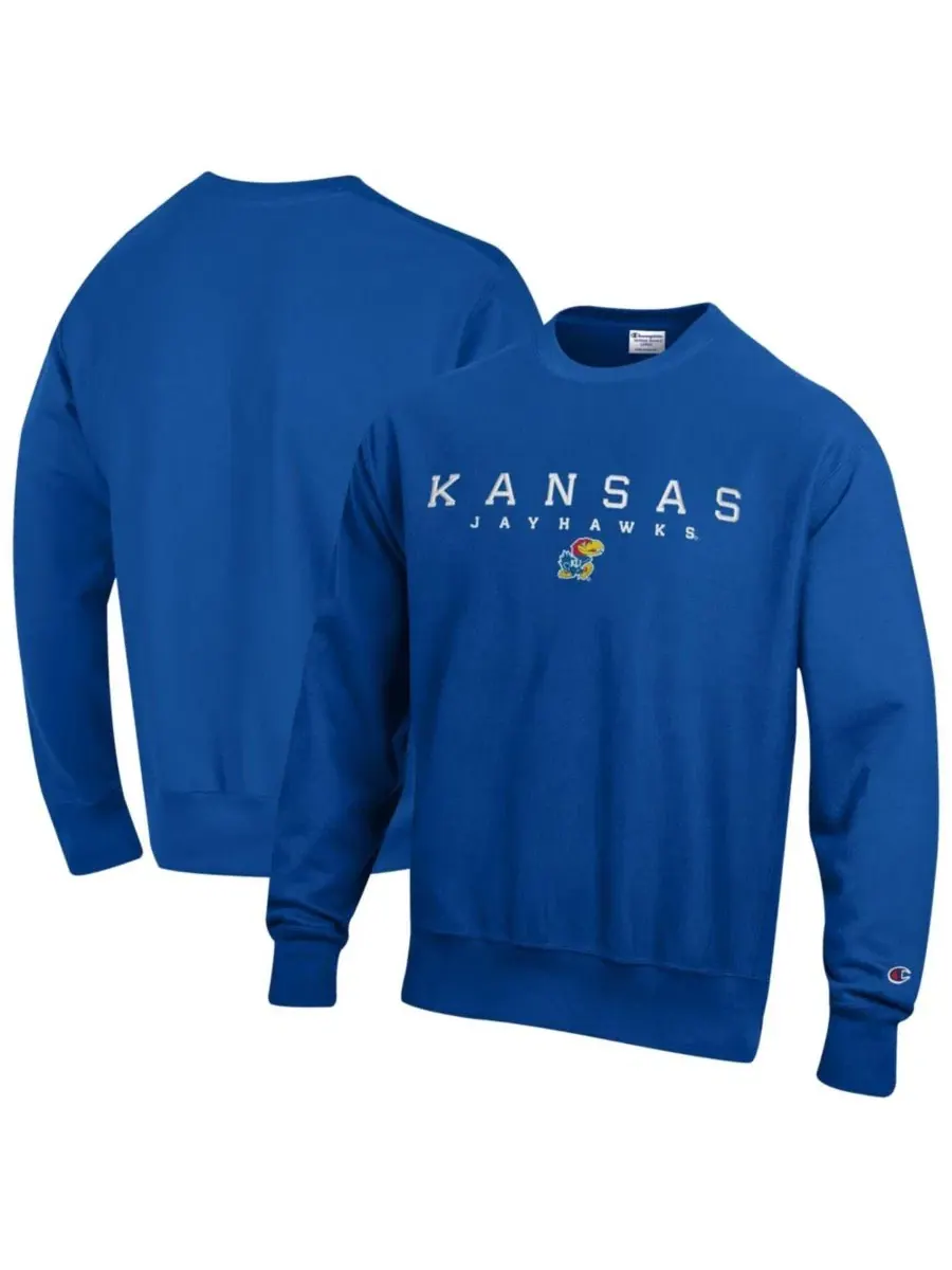 Свитшот с вышивкой Kansas Jayhawks Relentless Champion — изображение 1 из 3, королевский