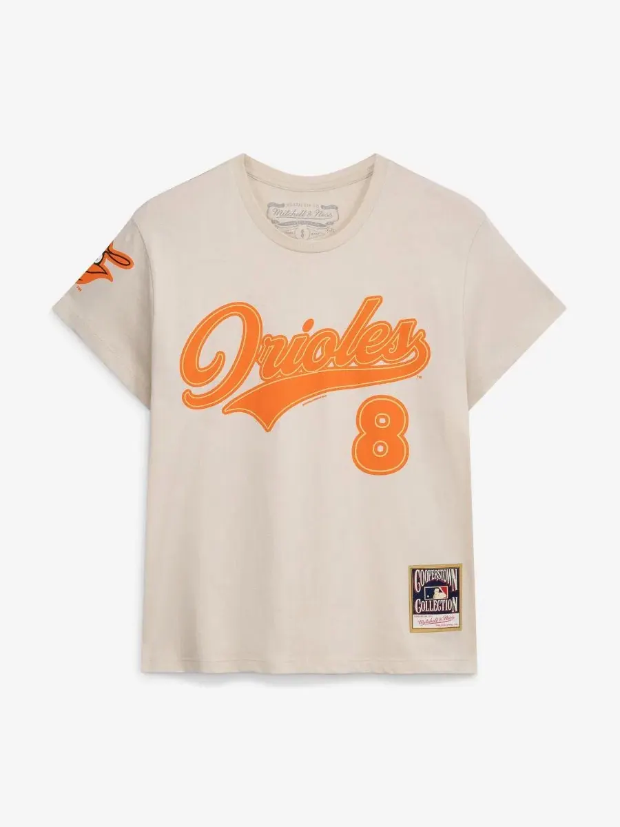 Футболка женская с длинным рукавом Cal Ripken Jr. Mitchell & Ness — изображение 1 из 3, бежевый
