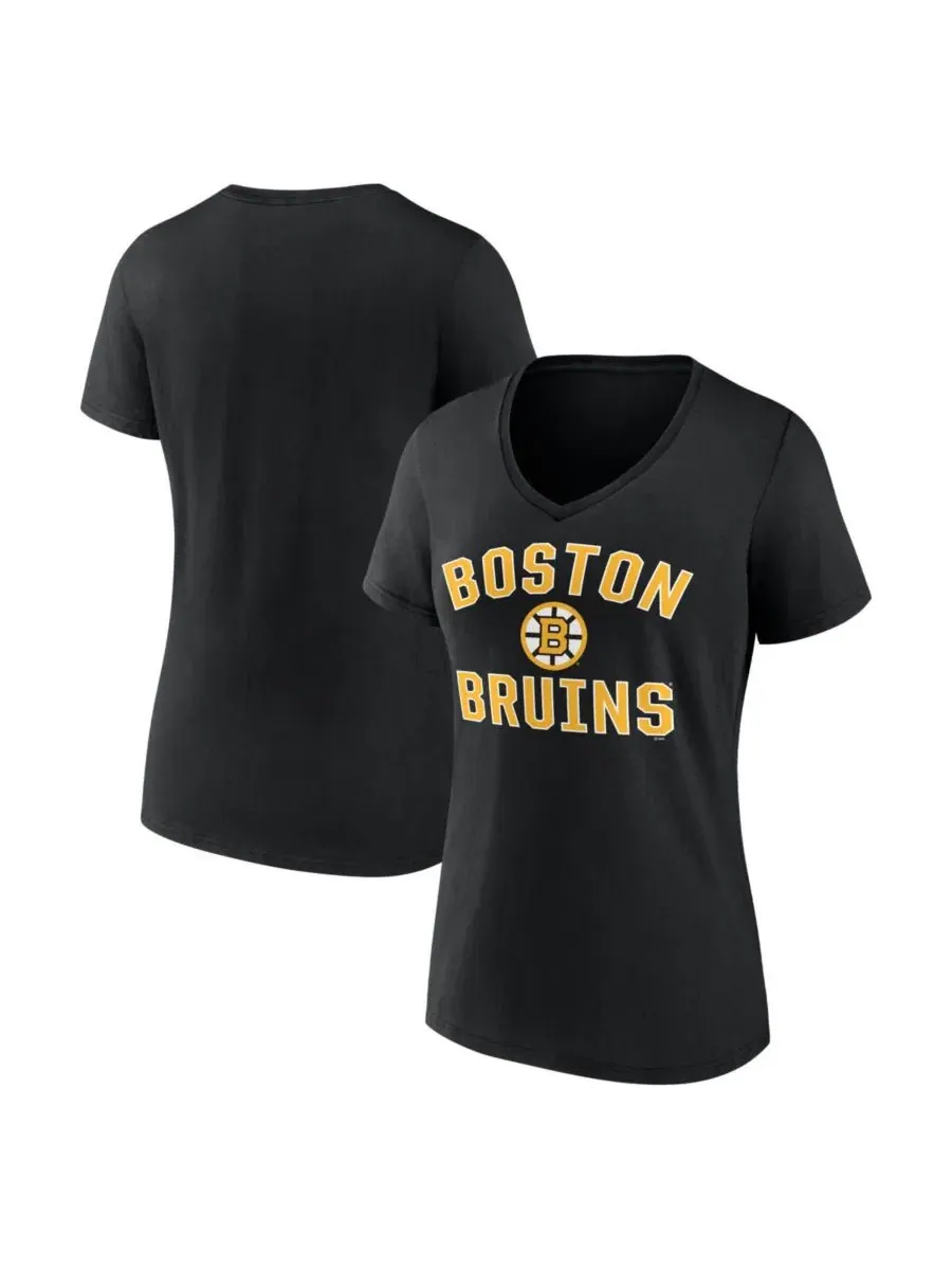Футболка с V-образным вырезом с принтом Arch Victory Boston Bruins Logo Athletic — изображение 1 из 3, черный