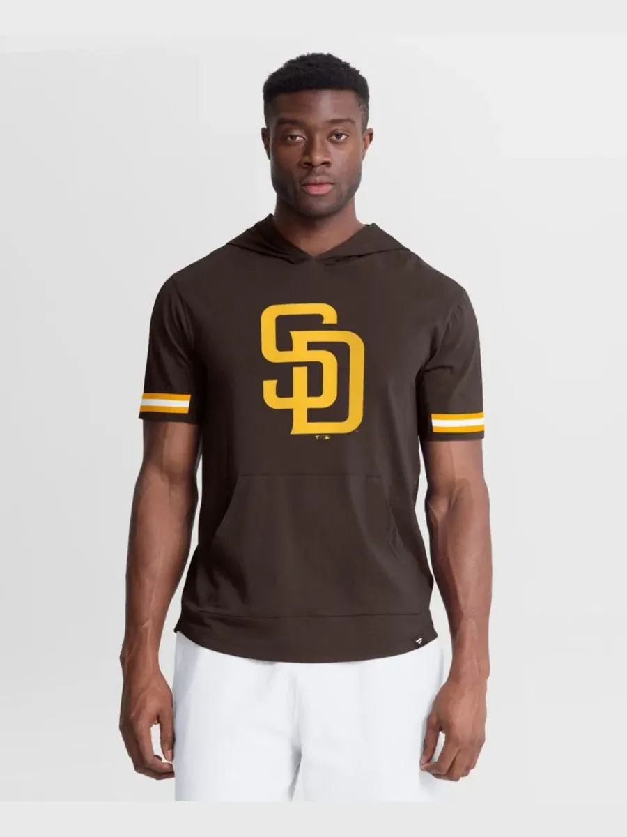 Худи с капюшоном с принтом логотипа San Diego Padres Optimal Play Fanatics — изображение 1 из 4, коричневый золотистый