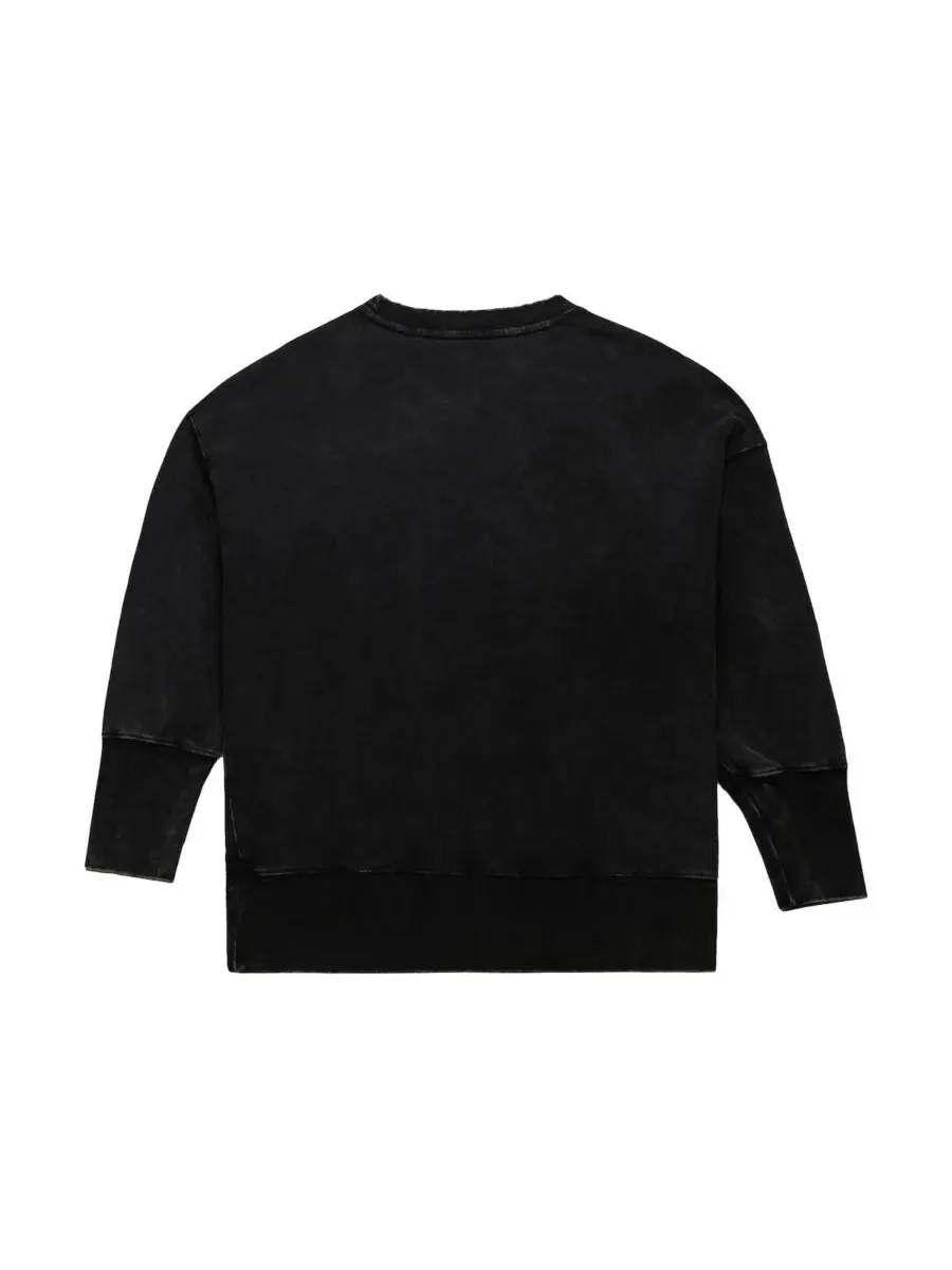 Mitchell & Ness Женская черная толстовка с круглым вырезом Green Bay Packers Delineate Mineral Wash — изображение 2 из 3