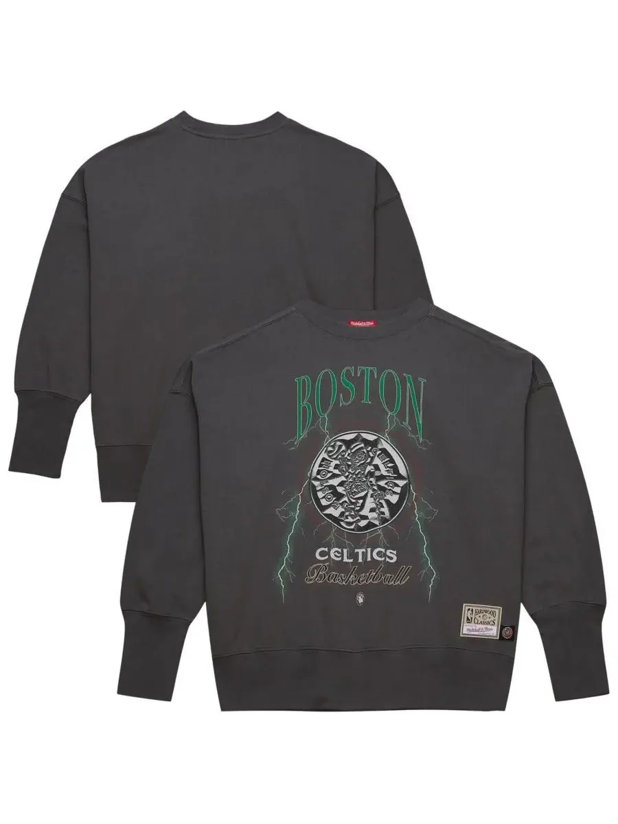 Mitchell & Ness Женская легкая толстовка Boston Celtics Hardwood Classics угольного цвета — изображение 1 из 5, темно-серый