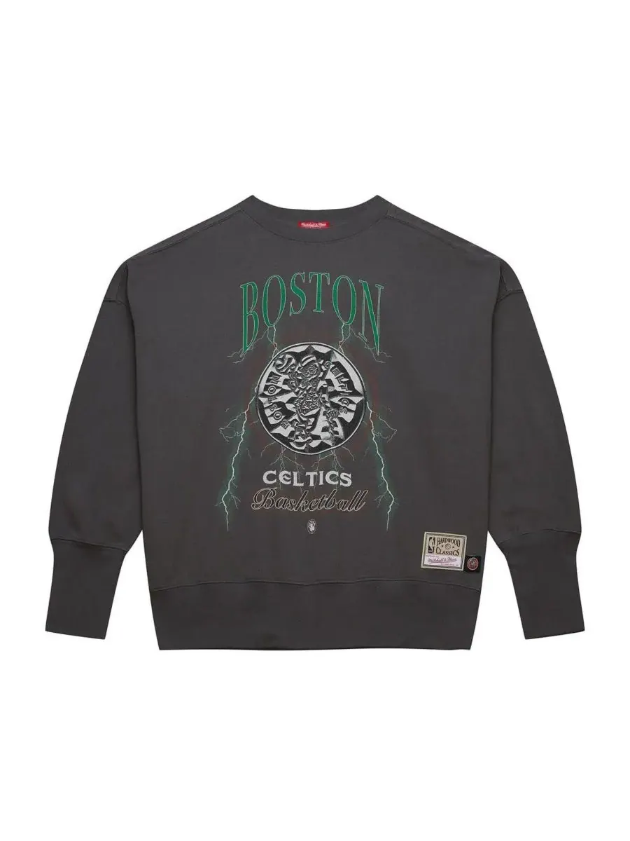 Mitchell & Ness Женская легкая толстовка Boston Celtics Hardwood Classics угольного цвета — изображение 5 из 5, темно-серый