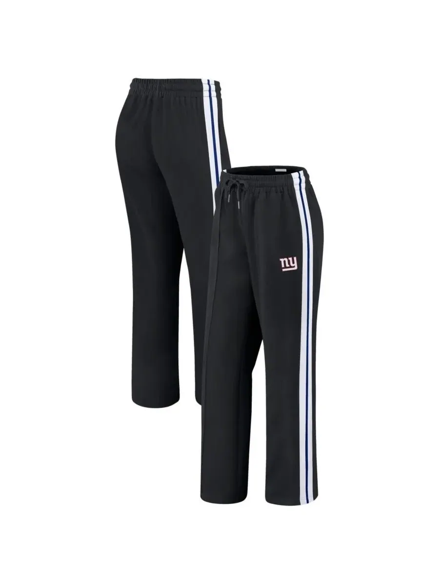 WEAR by Erin Andrews Женские черные брюки прямого кроя с цветовыми блоками в стиле New York Giants — изображение 1 из 3