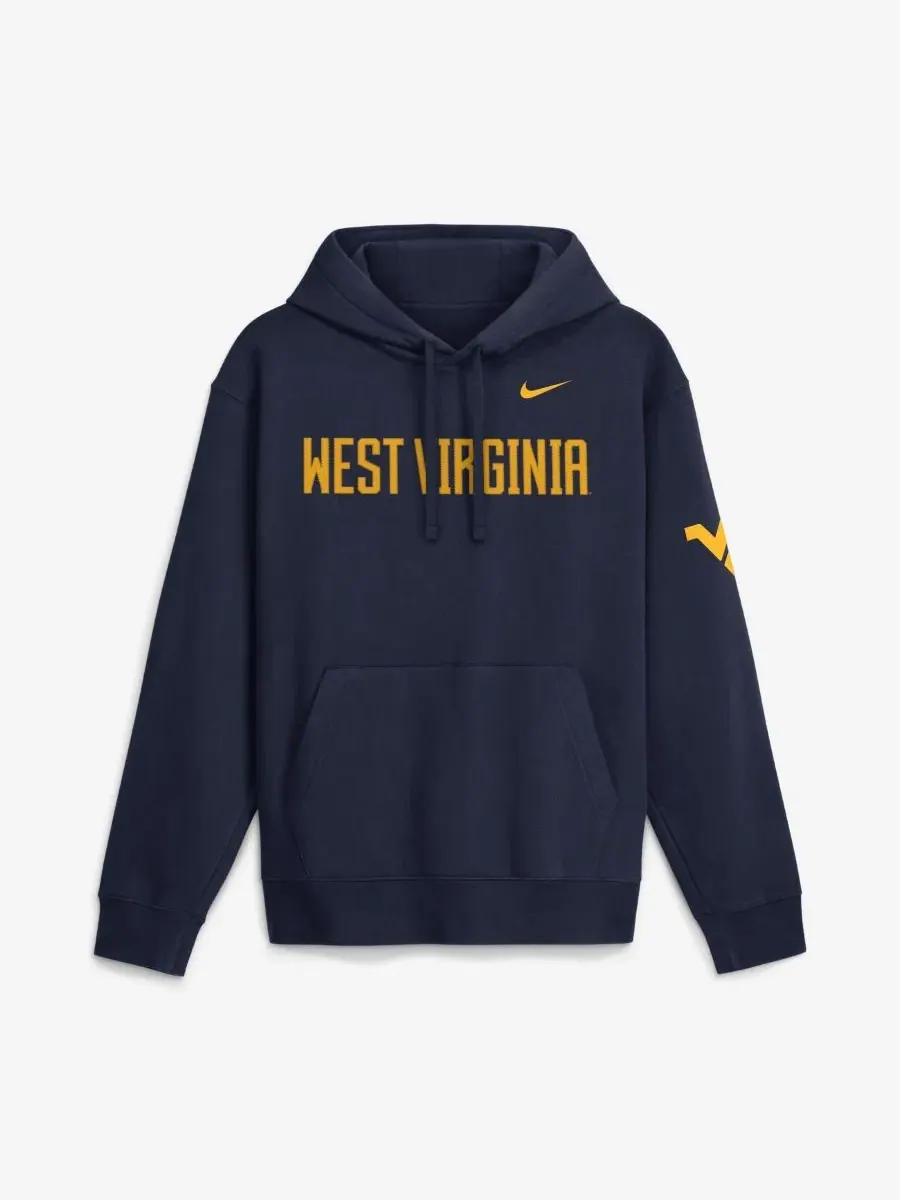 Худи Nike West Virginia Mountaineers 2026 Sideline Club Fleece — изображение 1 из 2, темно-синий