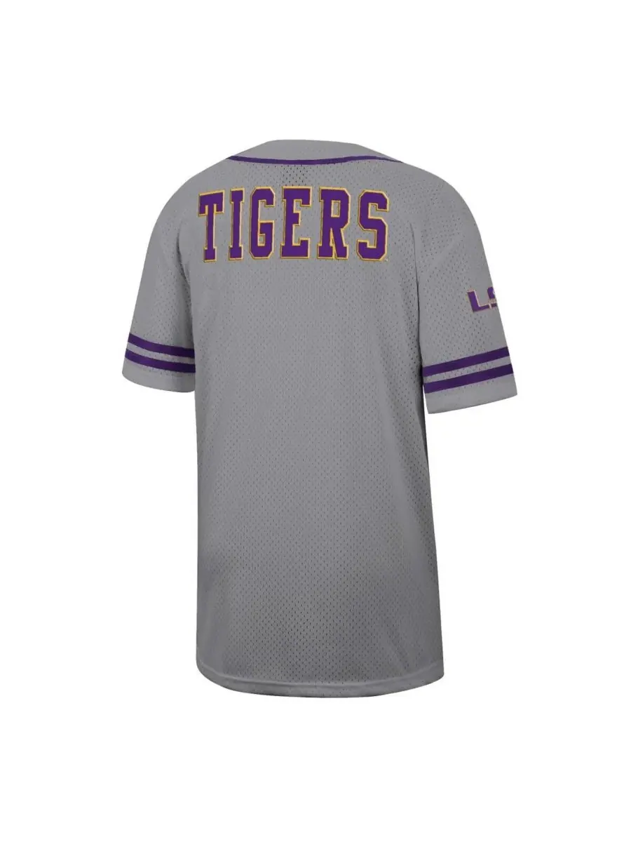 Colosseum Мужская серая бейсбольная майка LSU Tigers Free Spirited — изображение 2 из 3, серый